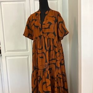 Anthropology Abstract Print Cotton Dress